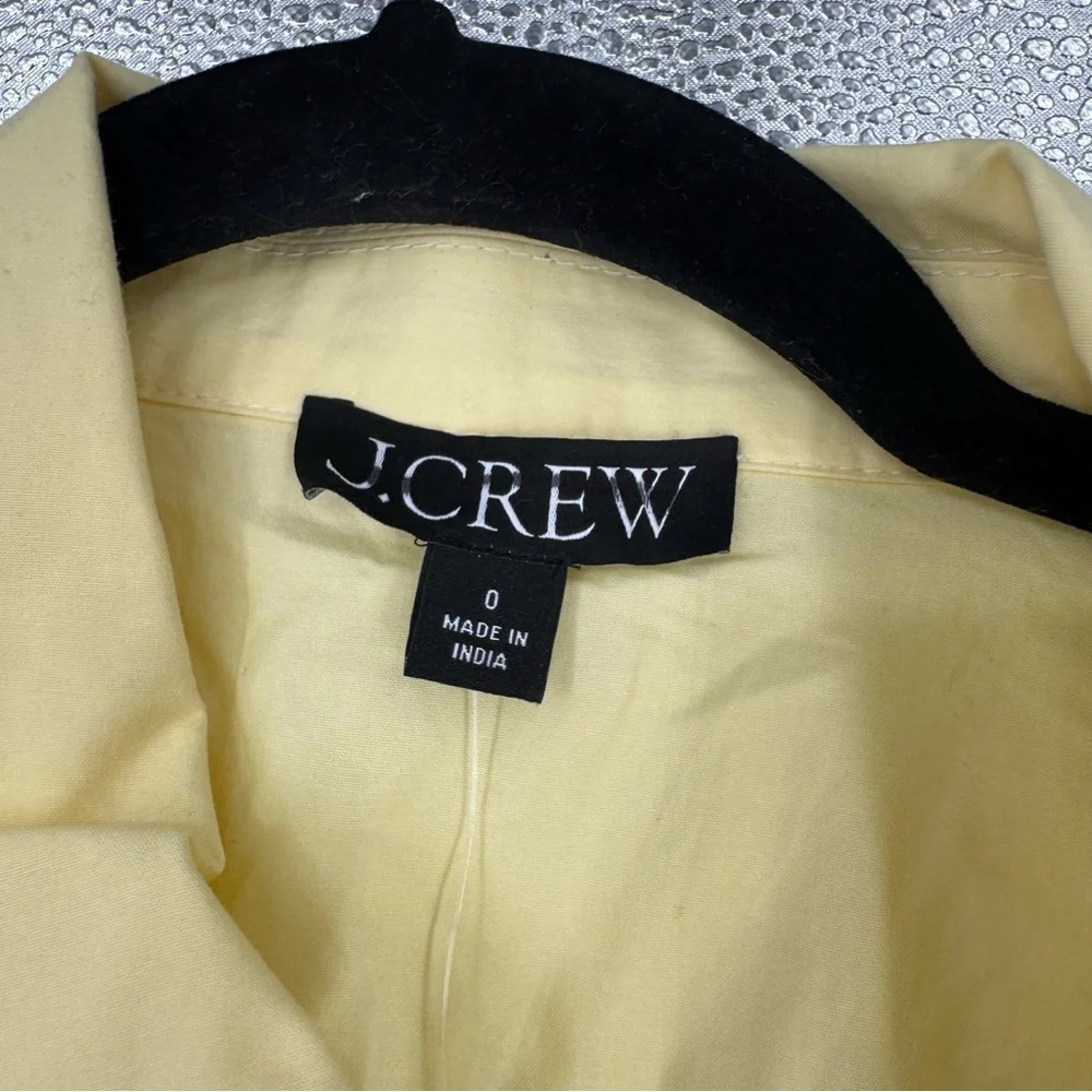 NWT J.crew Zip-up shirtdress in cotton poplin in Pale Corn Yellow